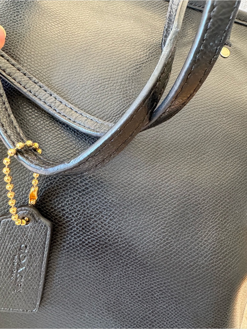 Coach Black Crossgrain Leather Street Zip Tote Bag - Style F34103 - Picture 10 of 11